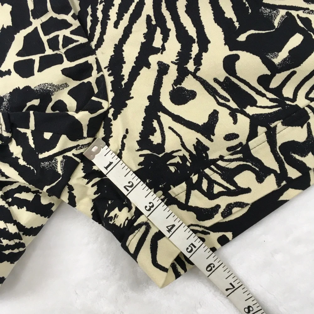 Animal Print Cuffed Casual Shorts Size 8